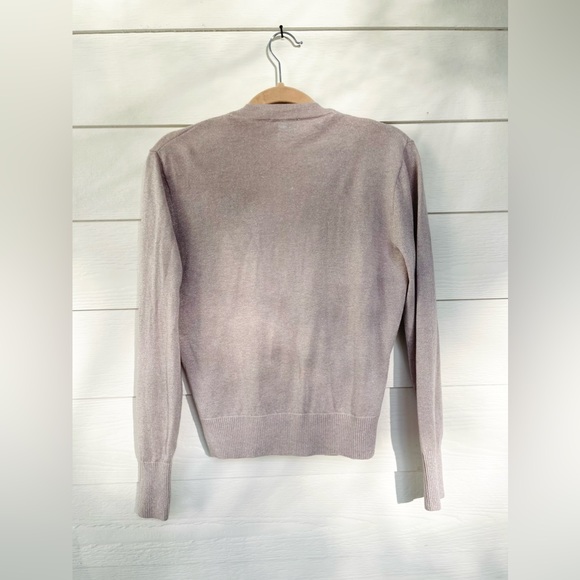 J Crew wrap sweater in a pale pink and touch of sparkle. Size small. - Picture 5 of 5